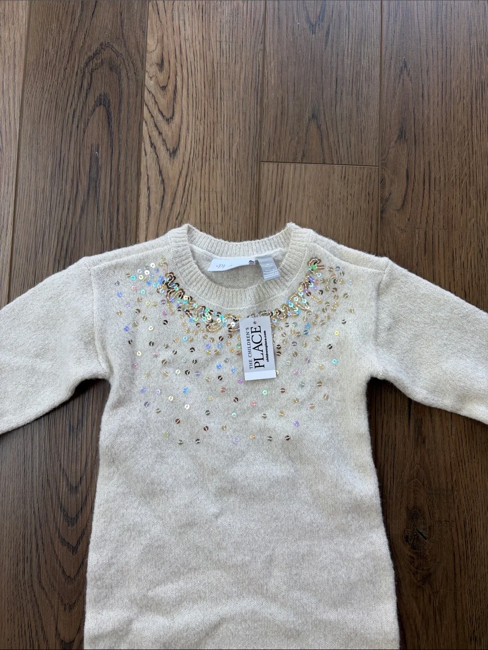 The Children's Place| Cream Sparkle & Sequin Sweater Dress